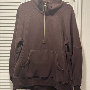 lululemon athletica Dark Brown long scuba half zip